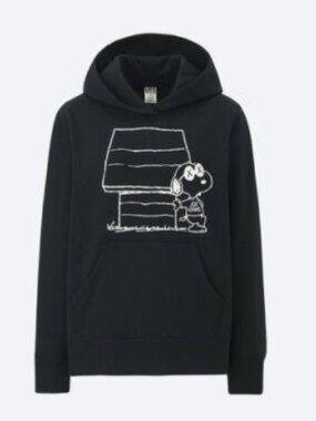 Uniqlo x Kaws x Peanuts Snoopy Black Hoodie M
